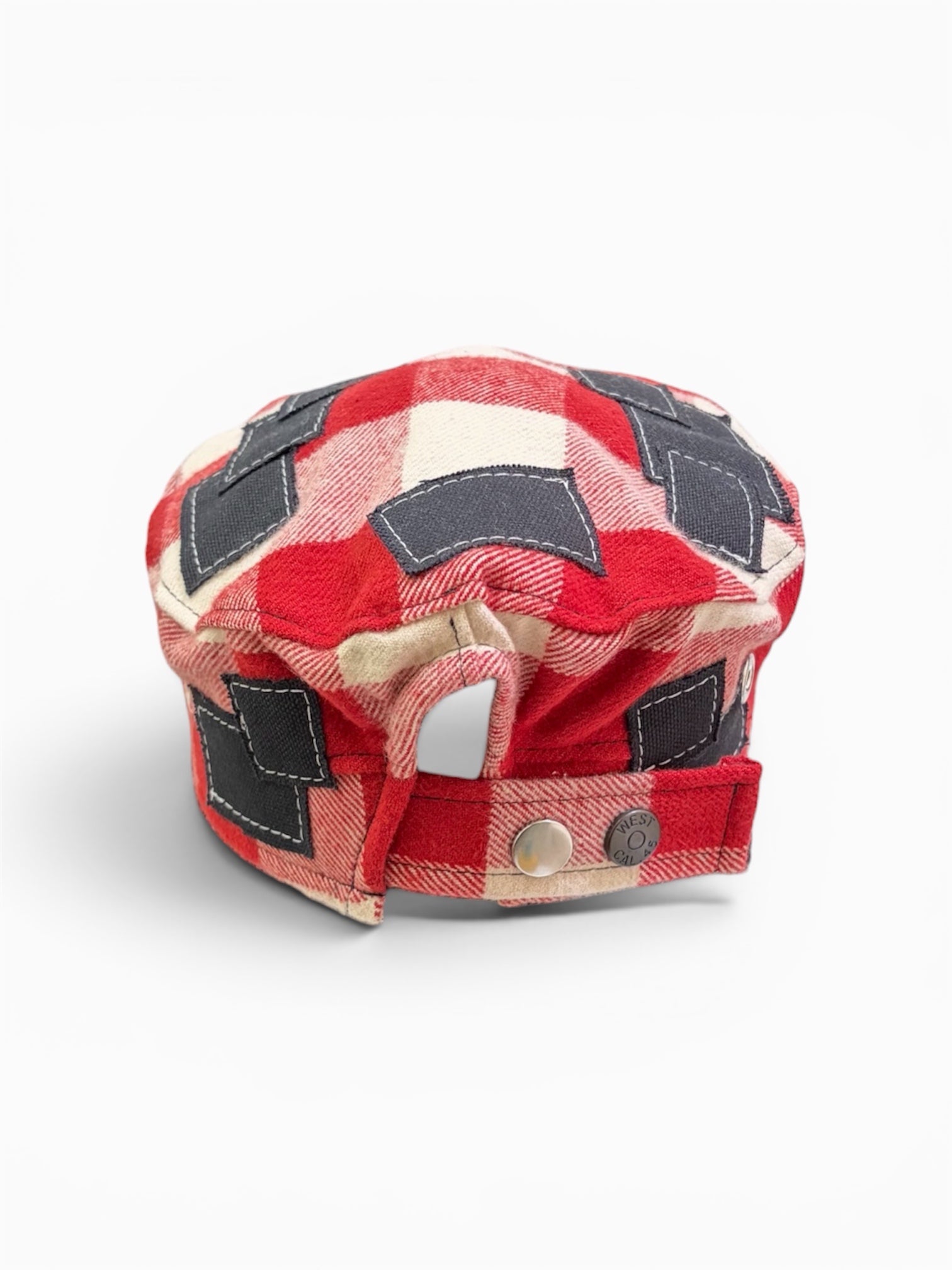 Canvas + Plaid Cadet Hat (Red)