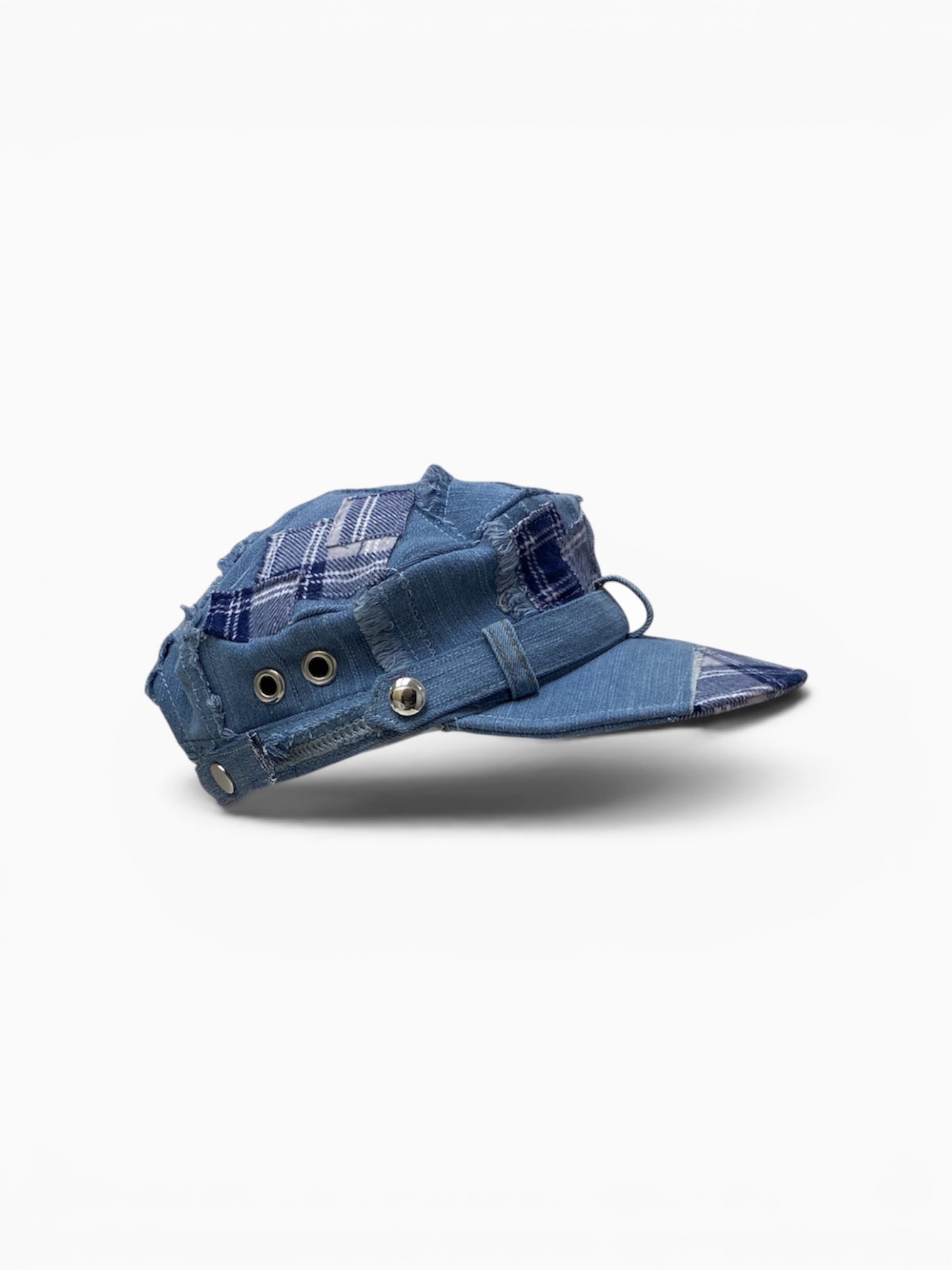 Jean + Plaid Cadet Hat (Blue)