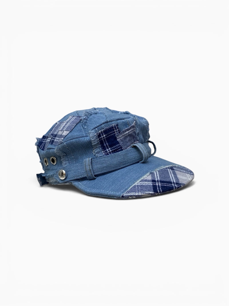 Jean + Plaid Cadet Hat (Blue)